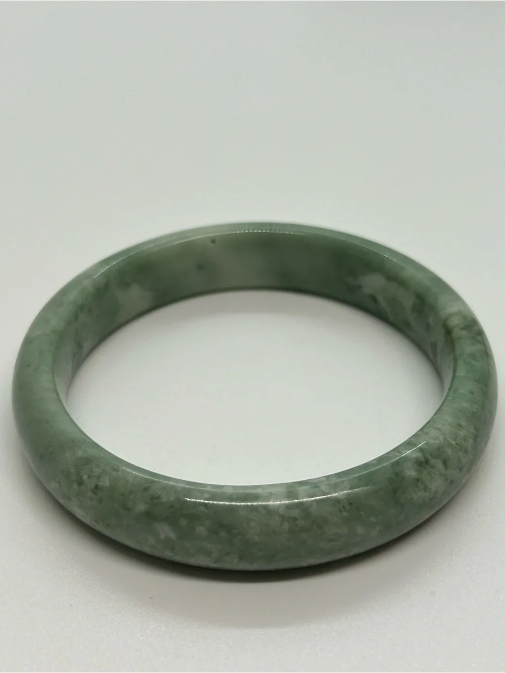 Natural Spotted Green Jade Bangle